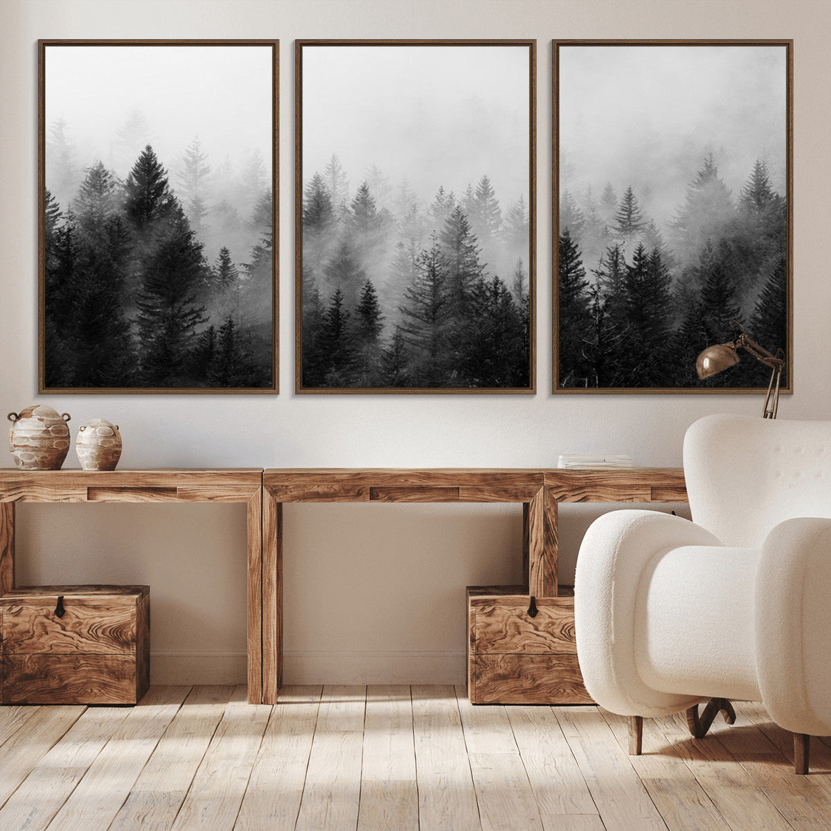 Fogy Forest Canvas Wall Art Print - Mountain Wall Art with