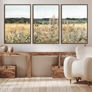 Wildflower Field Wall Art Canvas | Nature-Inspired Landscape