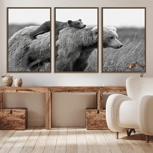 Bear and Cub Wall Art Canvas | 399 Bear Cub