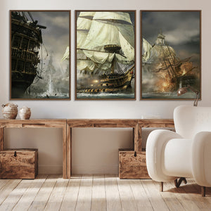 Pirate Ship War Wall Art Canvas Print