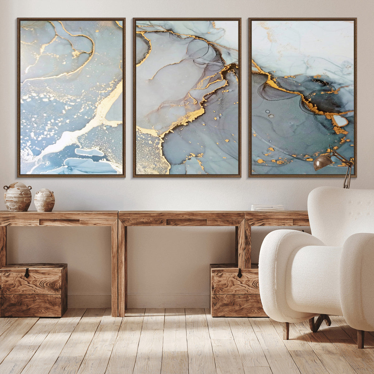 Large Abstract Marble Wall Art Canvas Print for Living Room