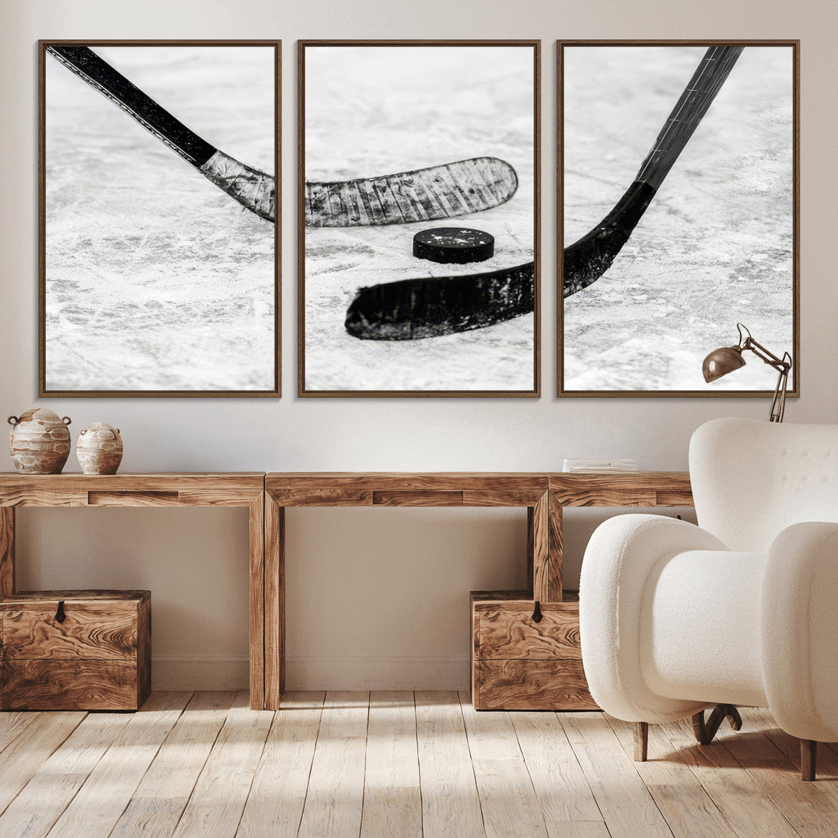 Winter Ice Hockey Sport Canvas Wall Art Print - Hockey Wall