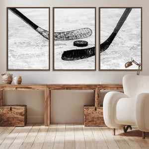 Winter Ice Hockey Sport Canvas Wall Art Print - Hockey Wall