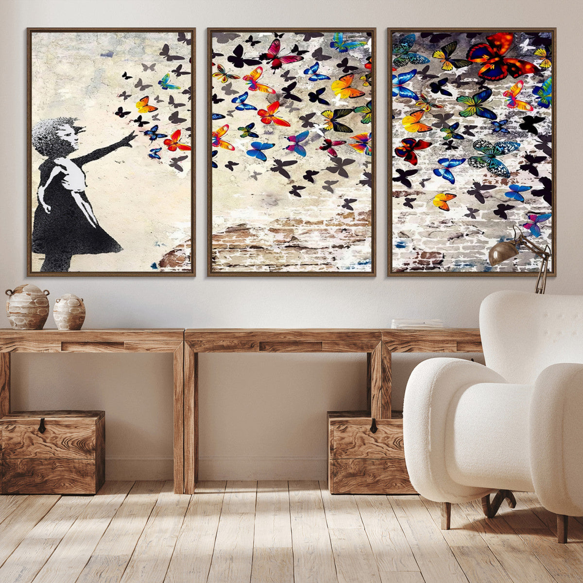 Banksy Graffiti Wall Art Canvas Print: Girl Releasing