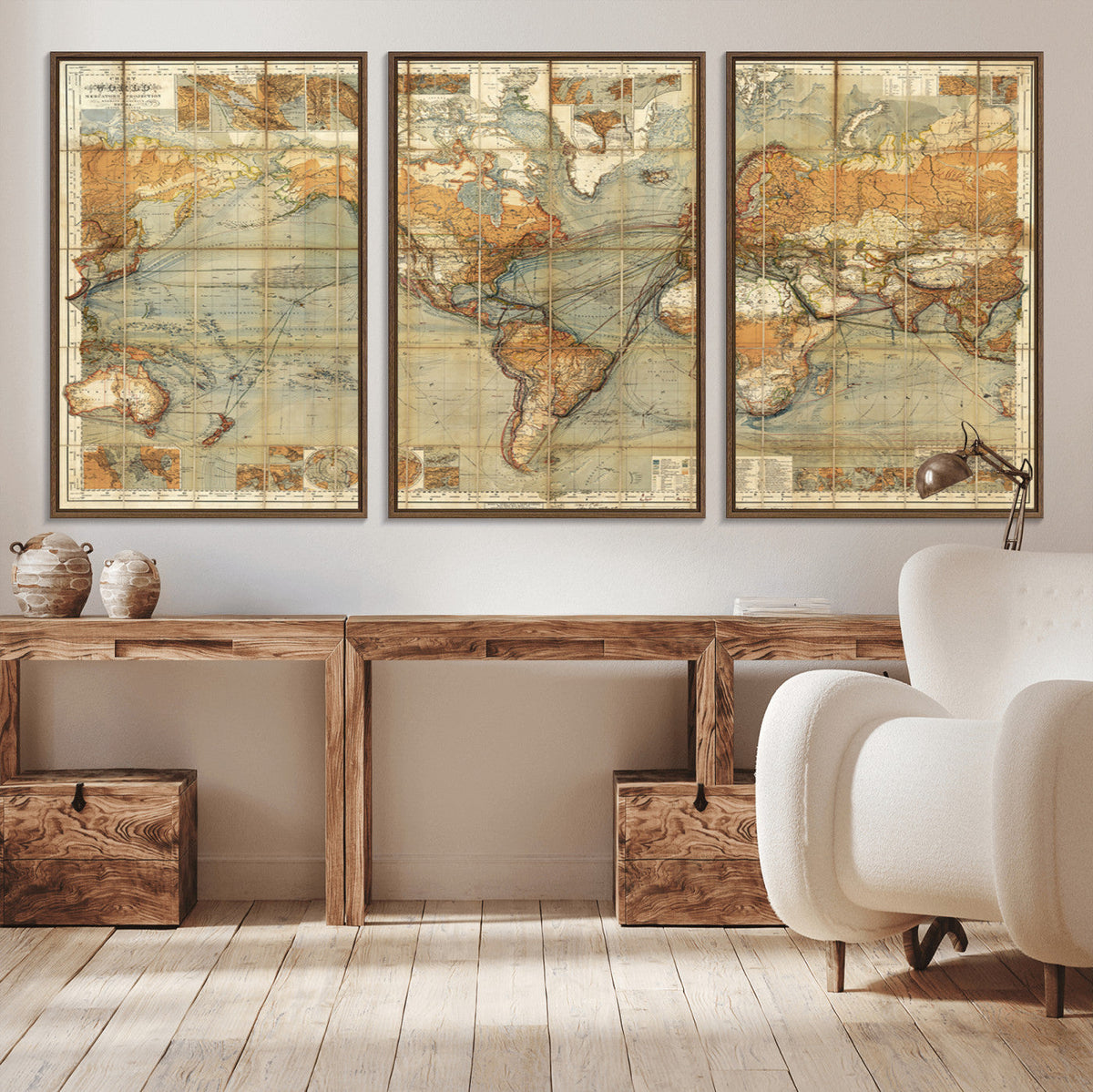 Push Pin World Map Canvas Print – Travel Tracker Wall Art