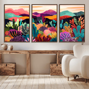 Abstract Kusama Print - Landscape Canvas Wall Art Print -