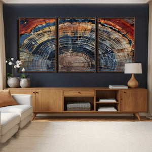 Abstract Tree Ring Wall Art Canvas Print
