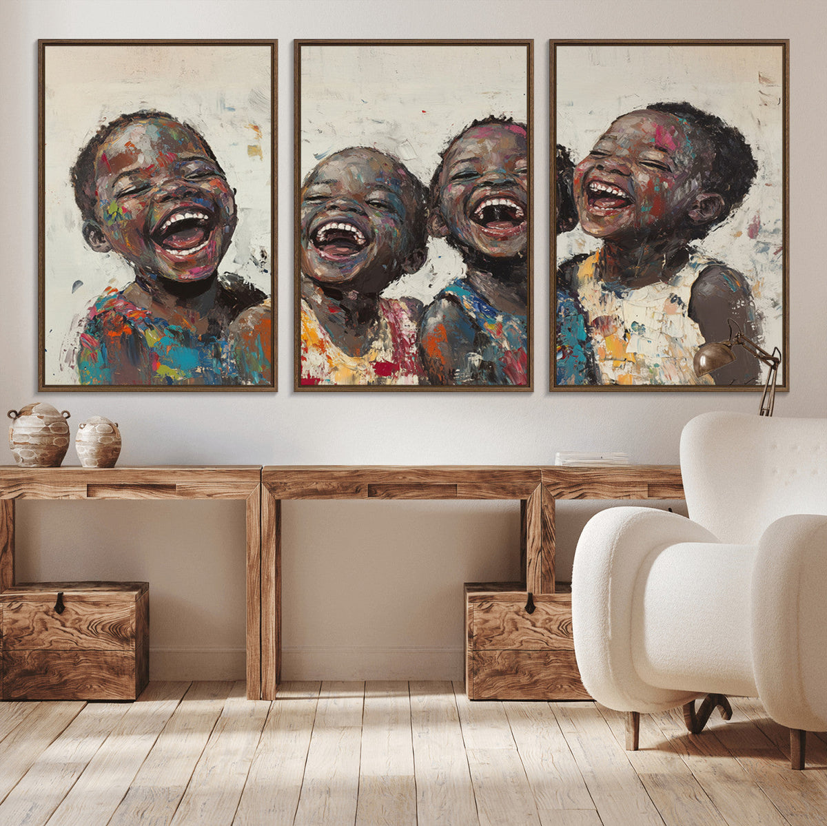 Shai Yossef Print - Joyful Childhood Canvas Wall Art -