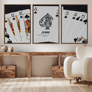 Poker Wall Art - Playing Cards Canvas Wall Art Print - Ace