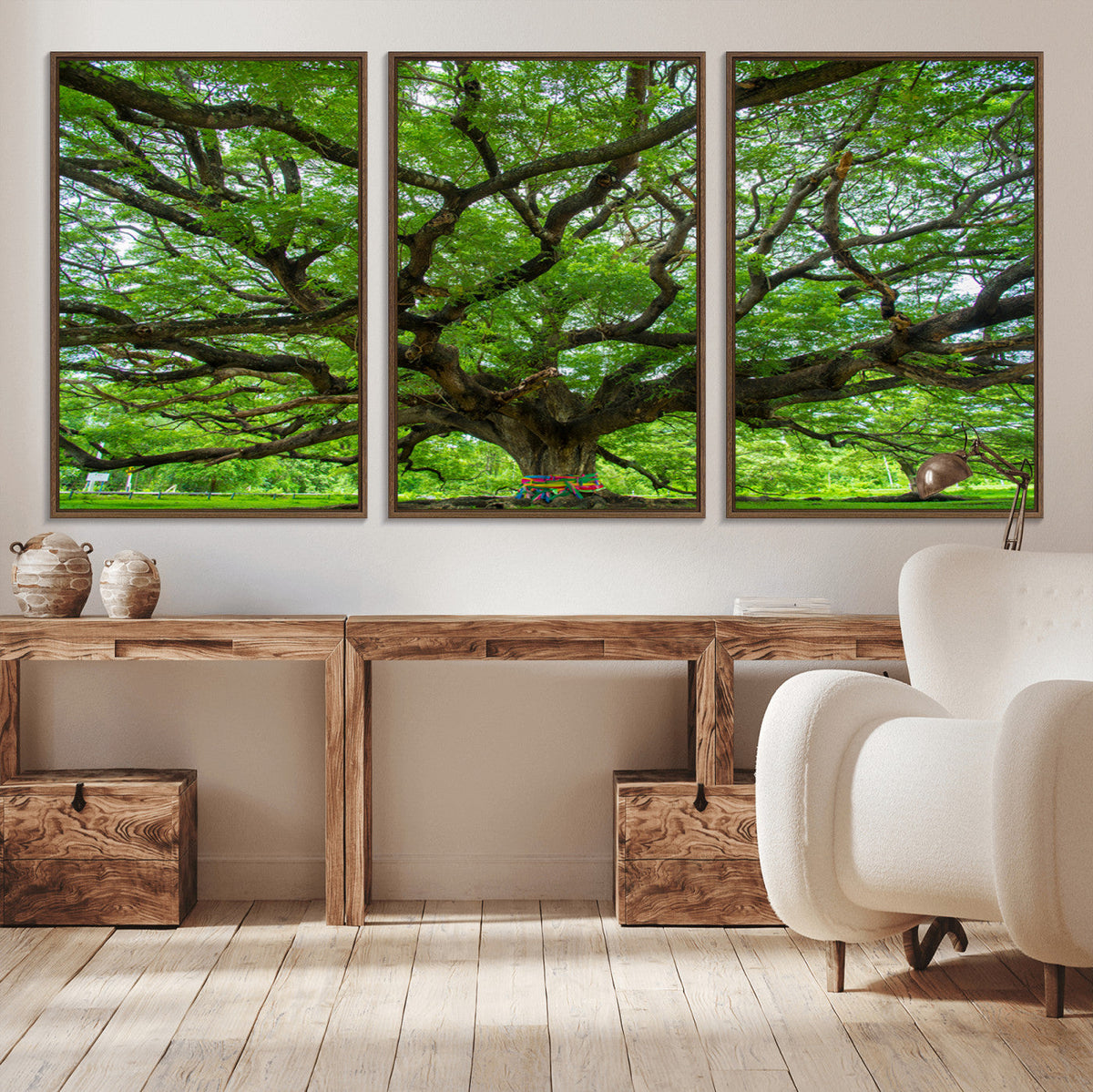 Oak Tree Wall Art Print, Forest Canvas Wall Art for Home and