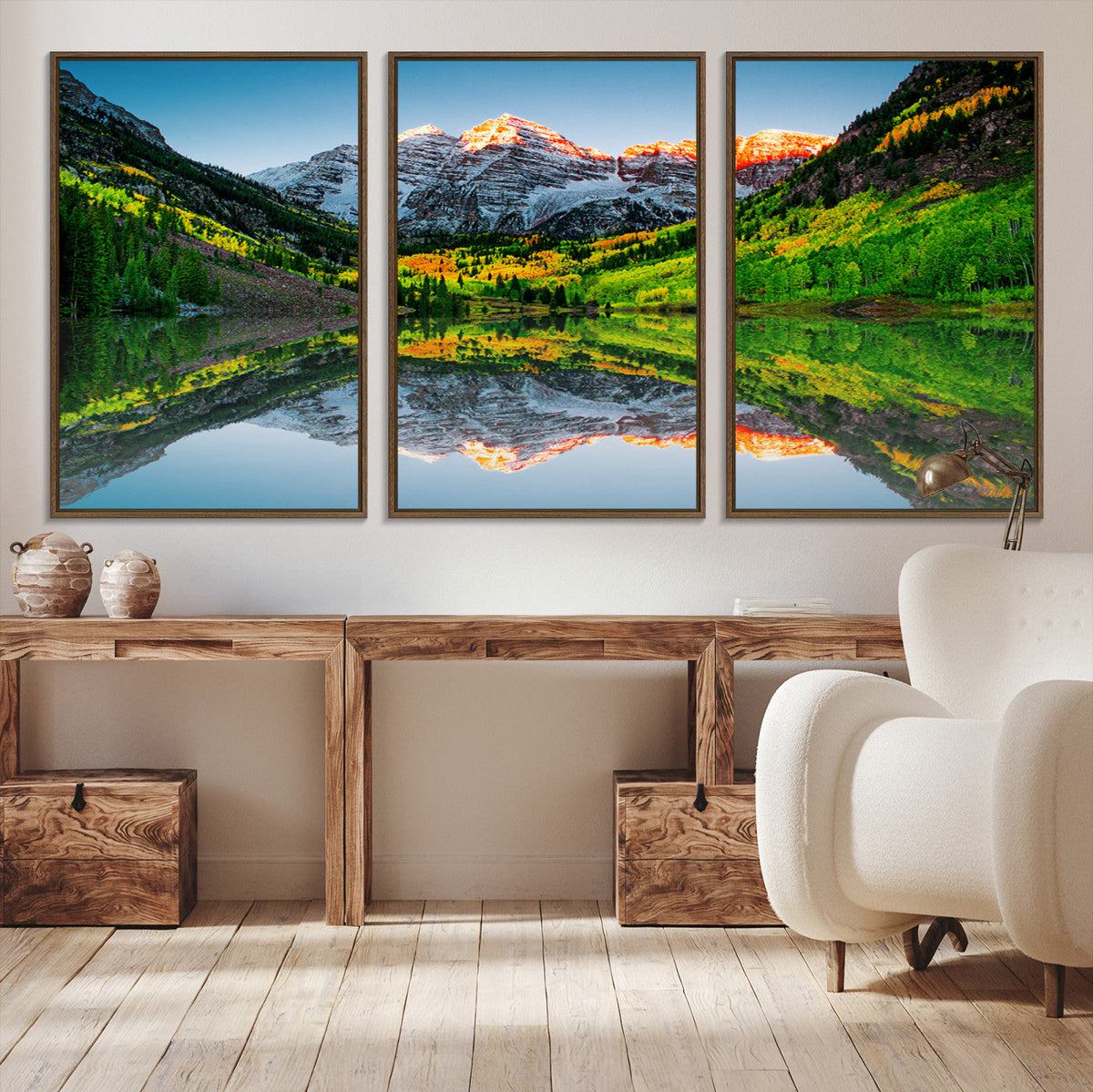 Majestic Snow-Capped Peaks Wall Art Canvas Print, Vibrant