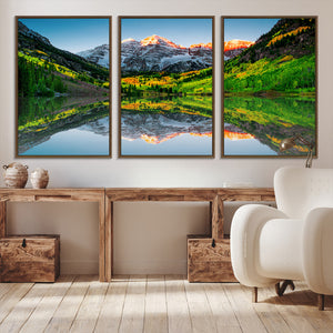 Majestic Snow-Capped Peaks Wall Art Canvas Print, Vibrant