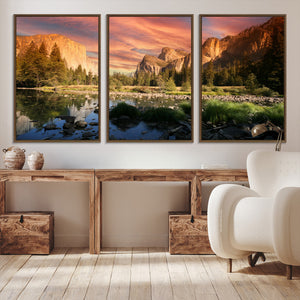 Yosemite Valley Wall Art, El Capitan Sunset Canvas Print,