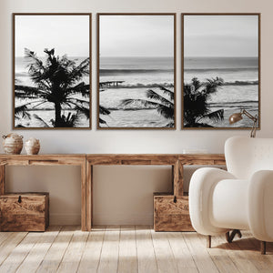 Tropical Coastline Wall Art Canvas Print – Framed Palm Trees