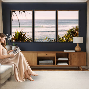 Ocean Surfer Wall Art Canvas Print – Framed Coastal Surf Art