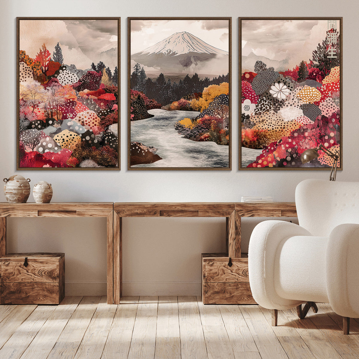 Mountain Wall Art Canvas Print – Framed Autumn Forest