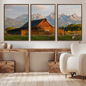 Rustic Barn Wall Art Canvas Print – Framed Grand Teton Park