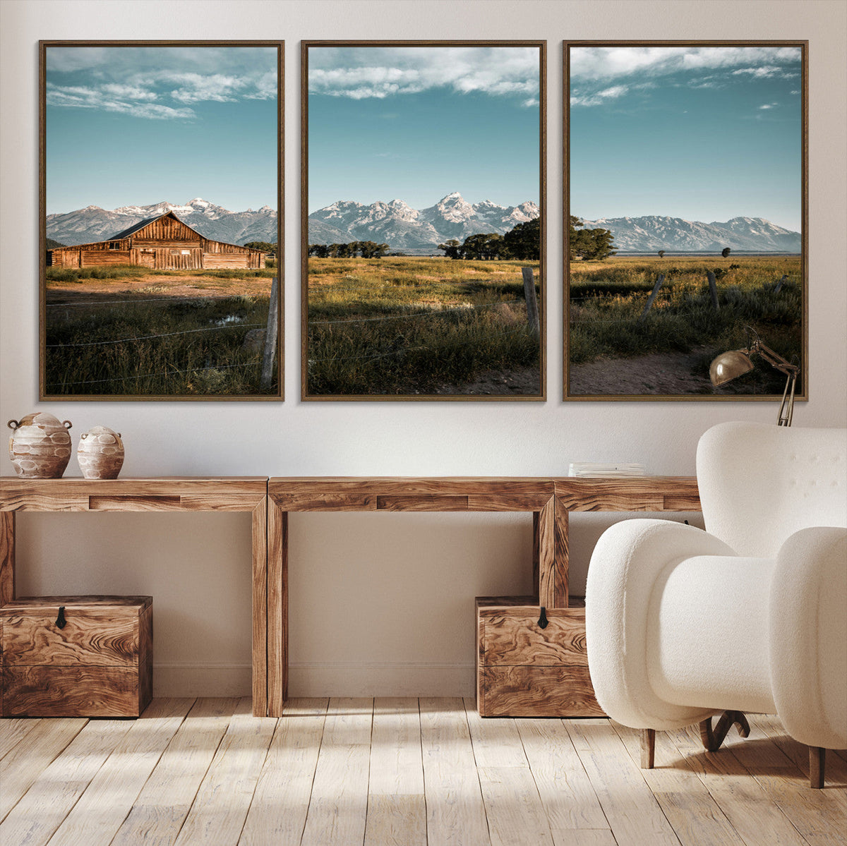 Rustic Farmhouse Wall Art Canvas Print – Teton Range Mormon