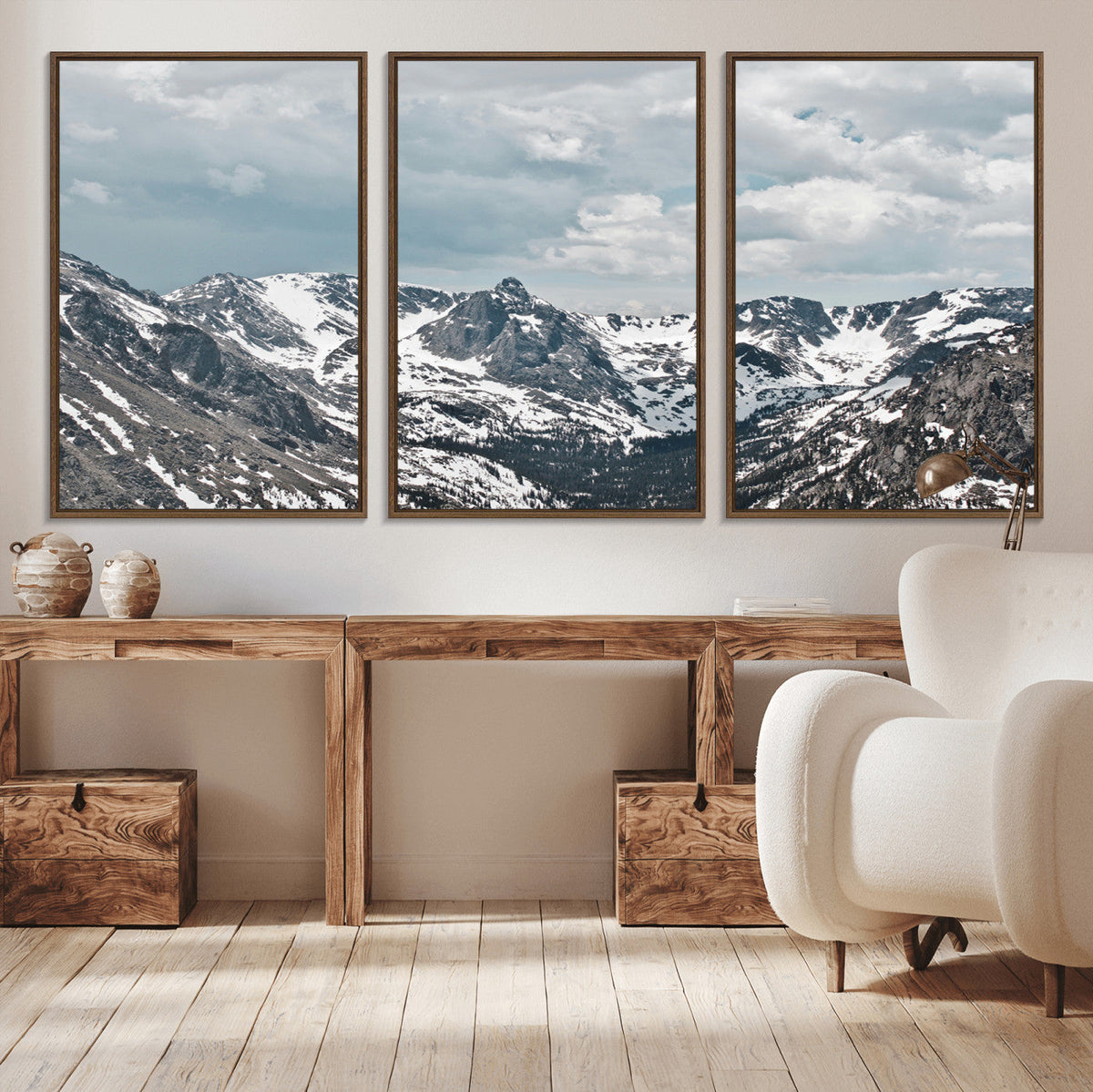Snowy Peaks Wall Art Canvas Print – Alpine Wilderness