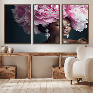 Black Beauty Petal Crown Wall Art Canvas Print – Floral