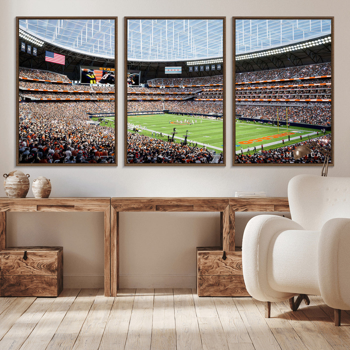 Chicago Bears Soldiers Field Wall Art Canvas Print – Framed