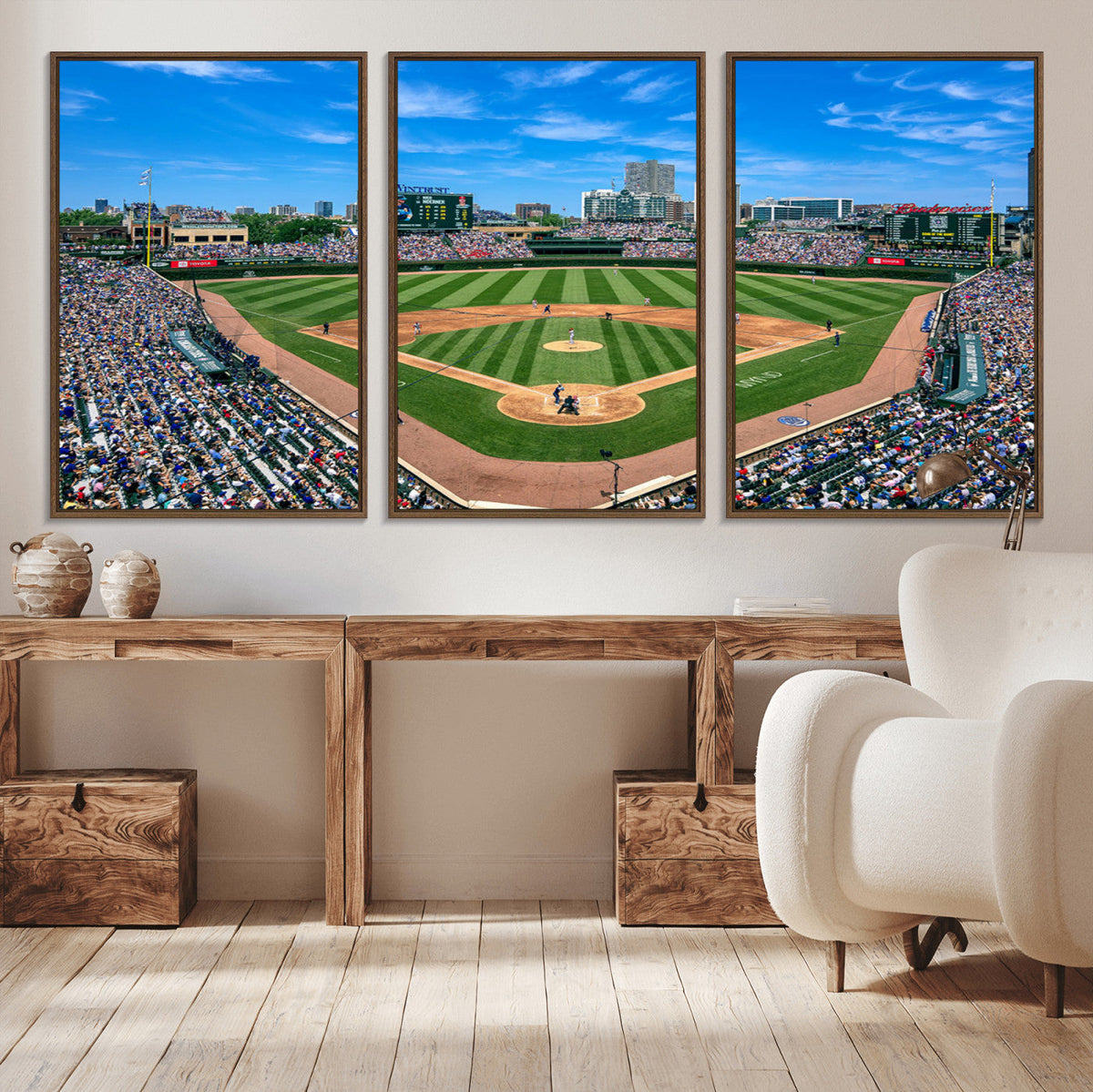 Wrigley Field Baseball Stadium Canvas Wall Art – Packed