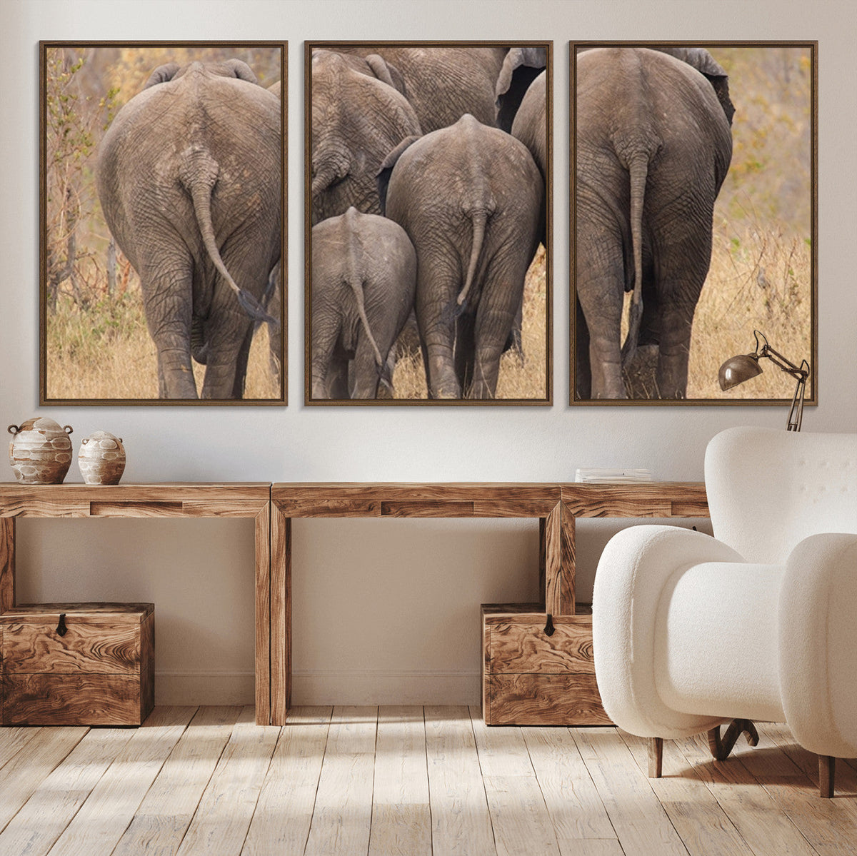 Wild Elephant Wall Art Canvas Print