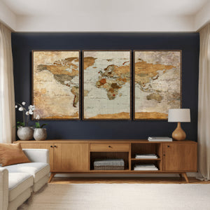 World Map Canvas Print – Detailed Map of the World Wall Art