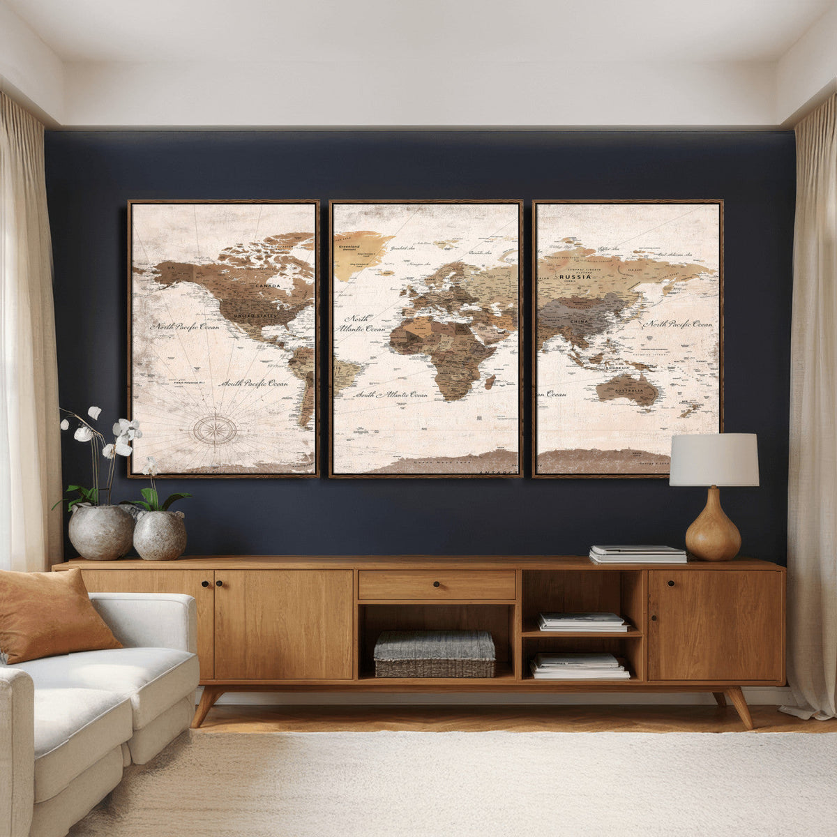 World Map Canvas Print – Framed Travel Map Wall Art for