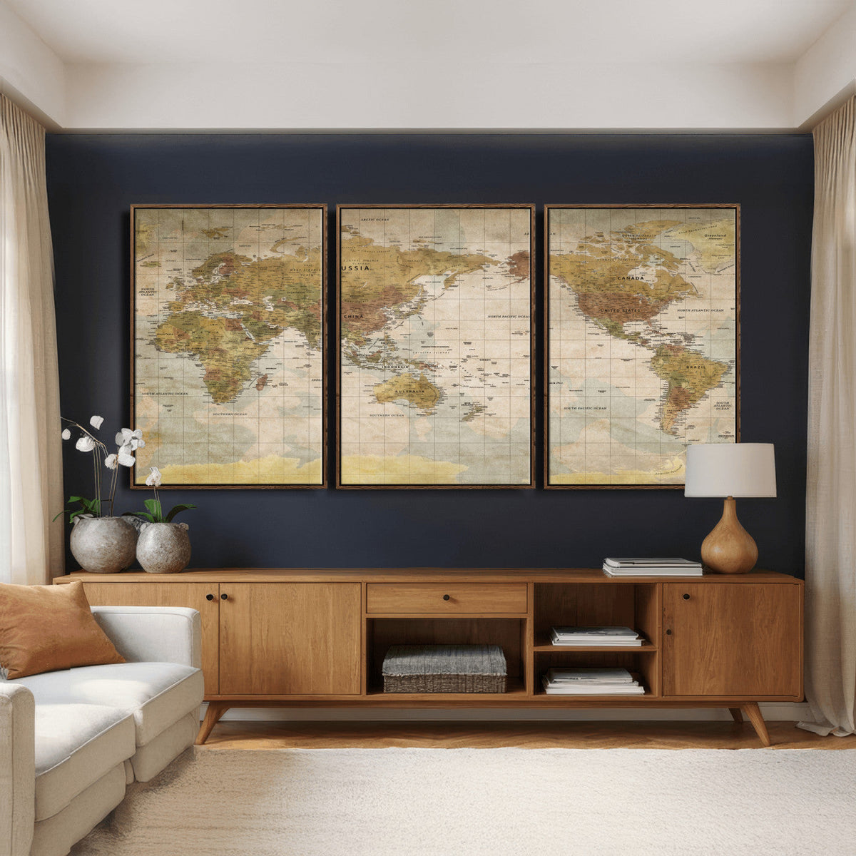World Map Canvas Print – Detailed Map of the World Wall Art