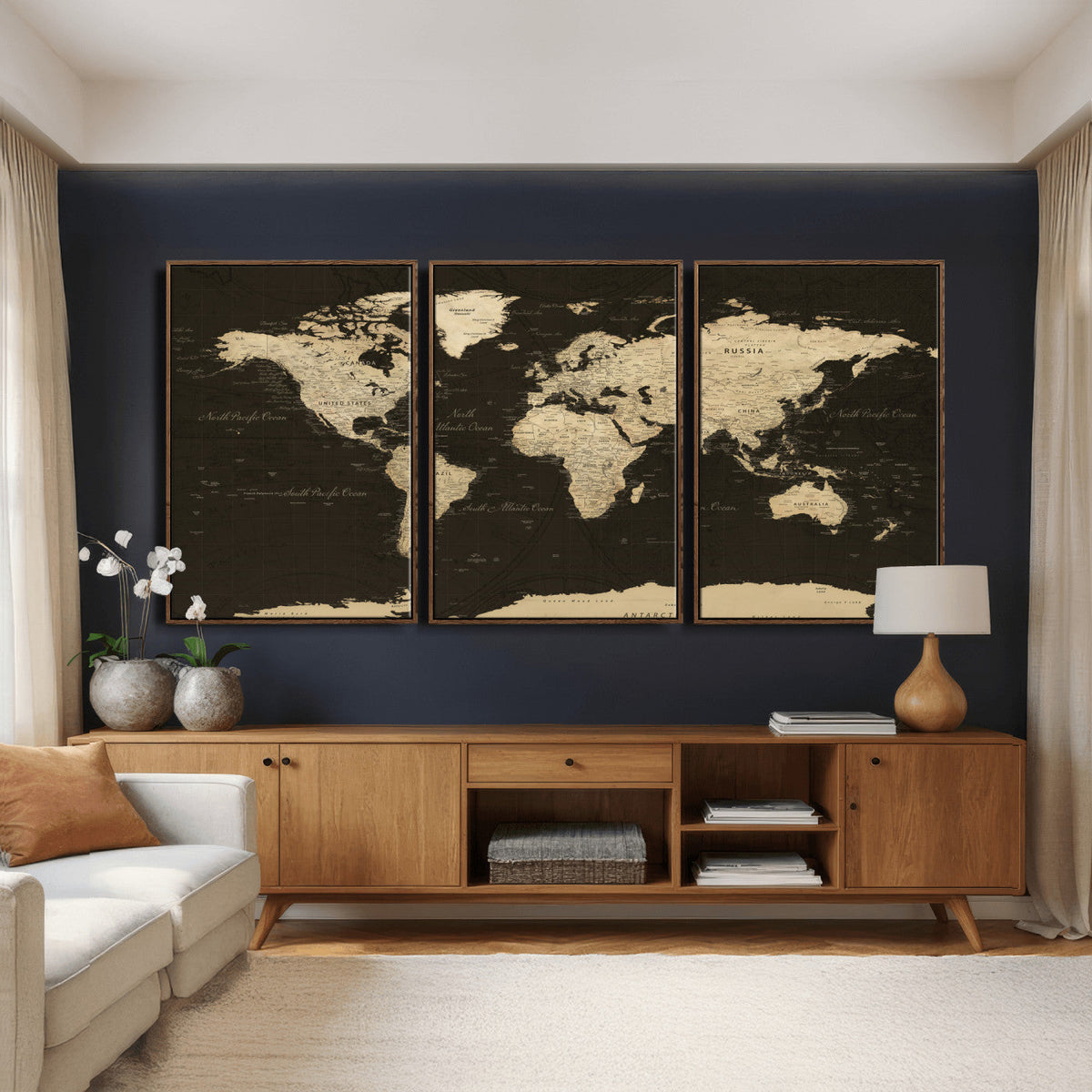 World Map Canvas Print – Framed World Map Wall Art for