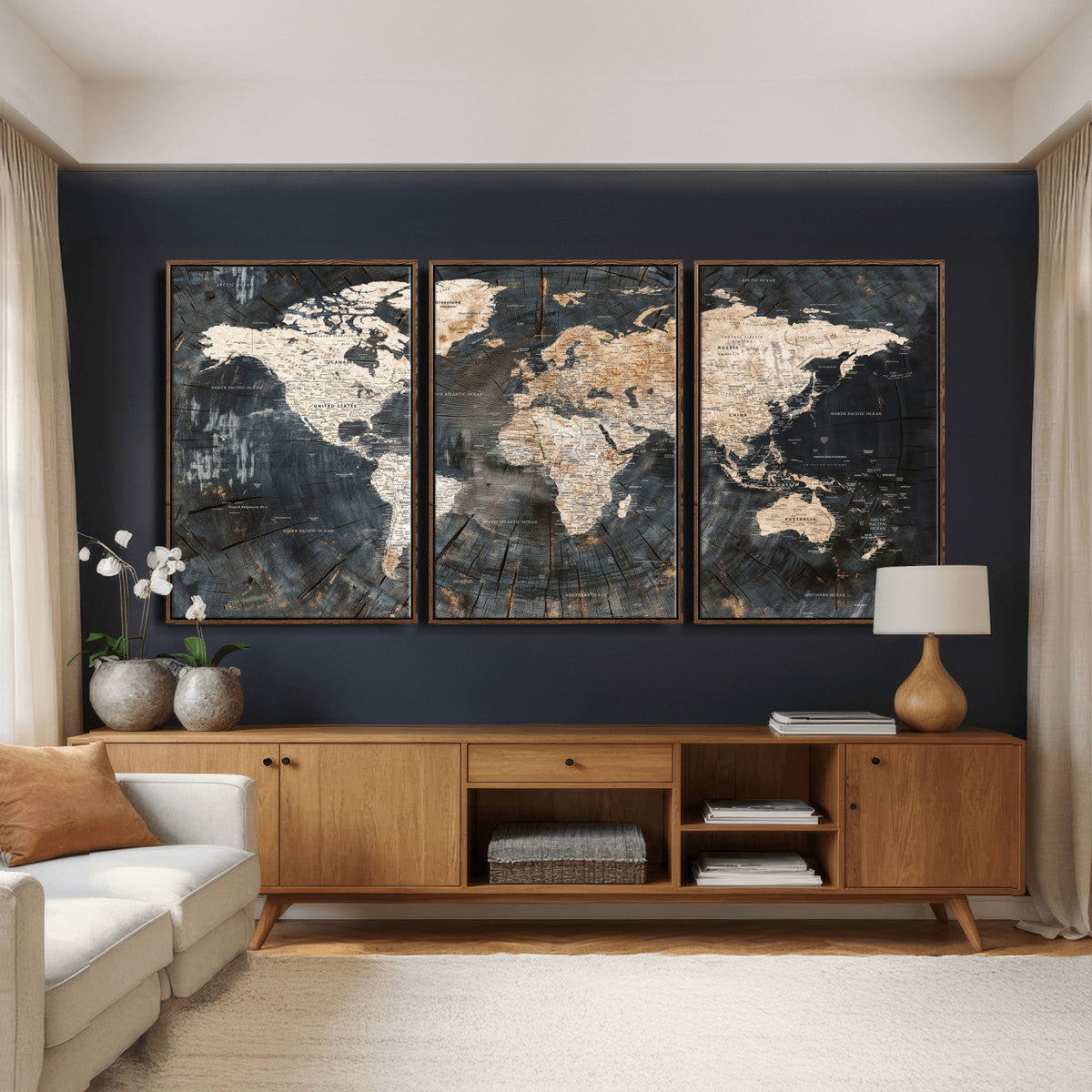 World Map Canvas Print – Detailed Map of the World Wall Art