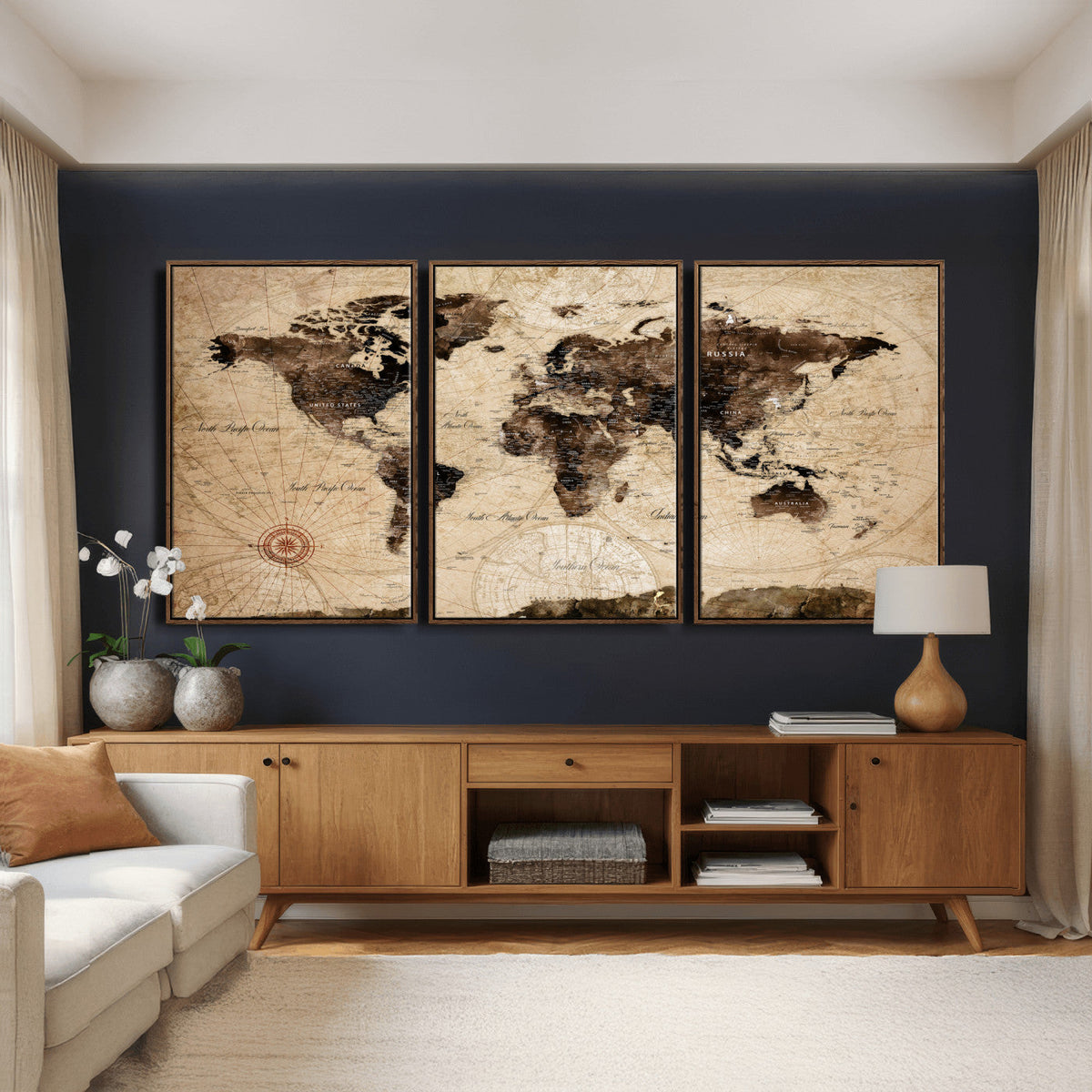 World Map Wall Art Canvas Print