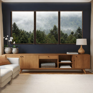 Misty Mountain Forest Wall Art Canvas Print