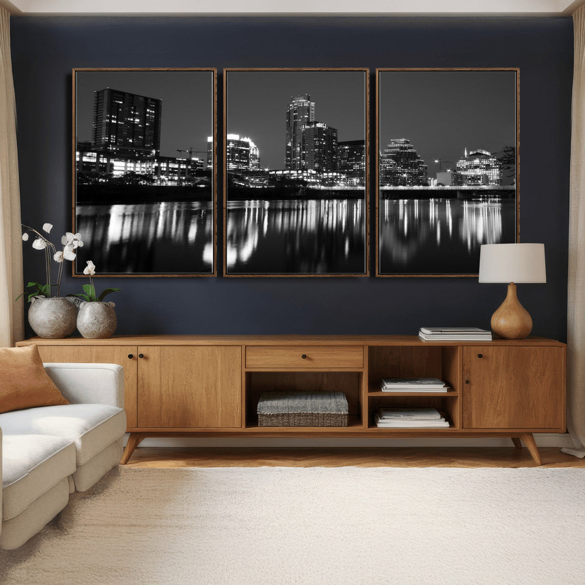 Austin Skyline Wall Art Canvas Print, Austin Downtown Night