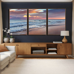Ocean Sunset Wall Art Canvas Print – Coastal Beach