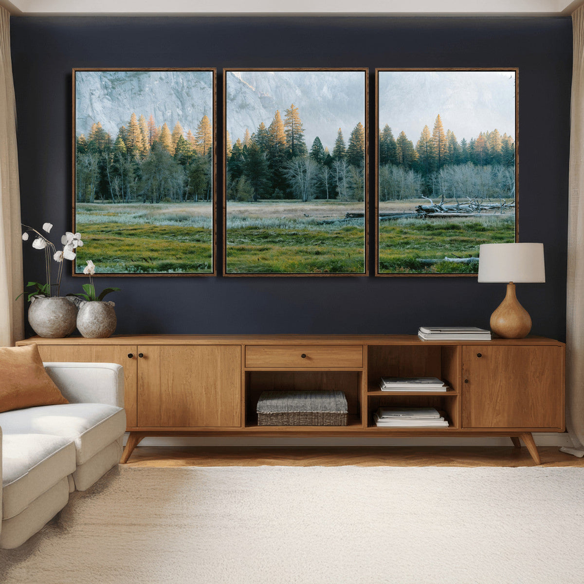 Forest Meadow Wall Art Canvas Print, Pine Tree Landscape