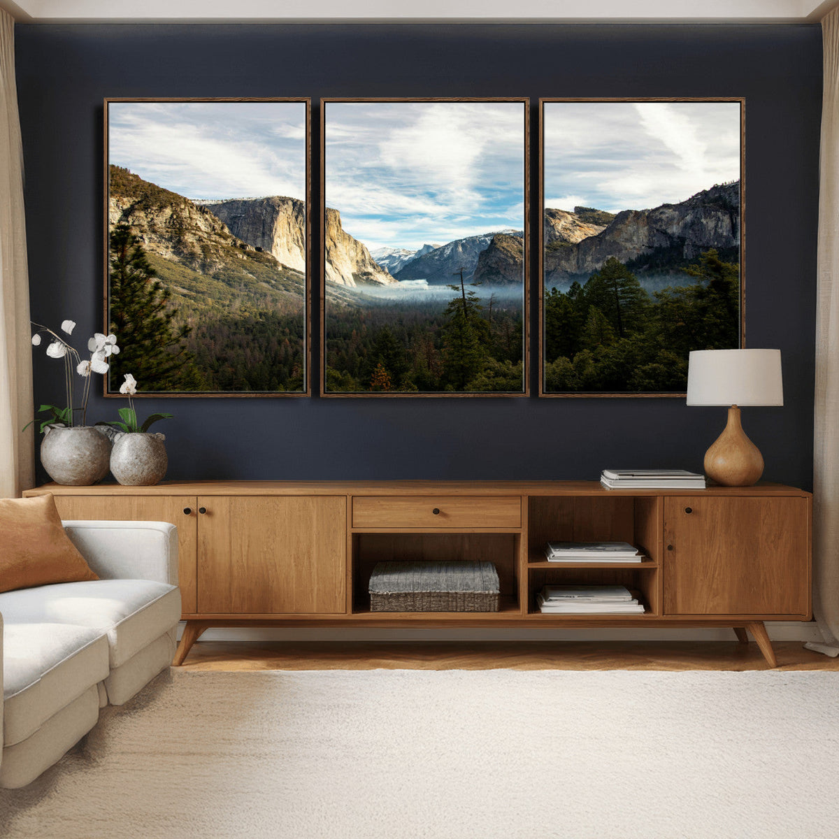 Yosemite Valley Mountain Wall Art Canvas Print, Granite