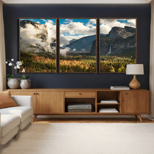 Yosemite Valley River Wall Art Canvas Print