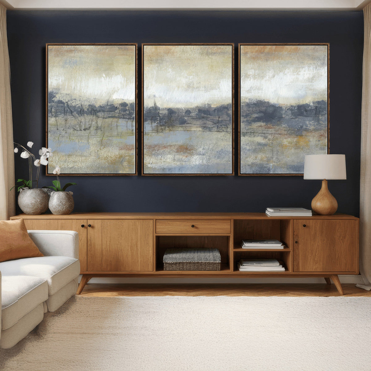 Abstract Neutral Landscape Painting Wall Art
