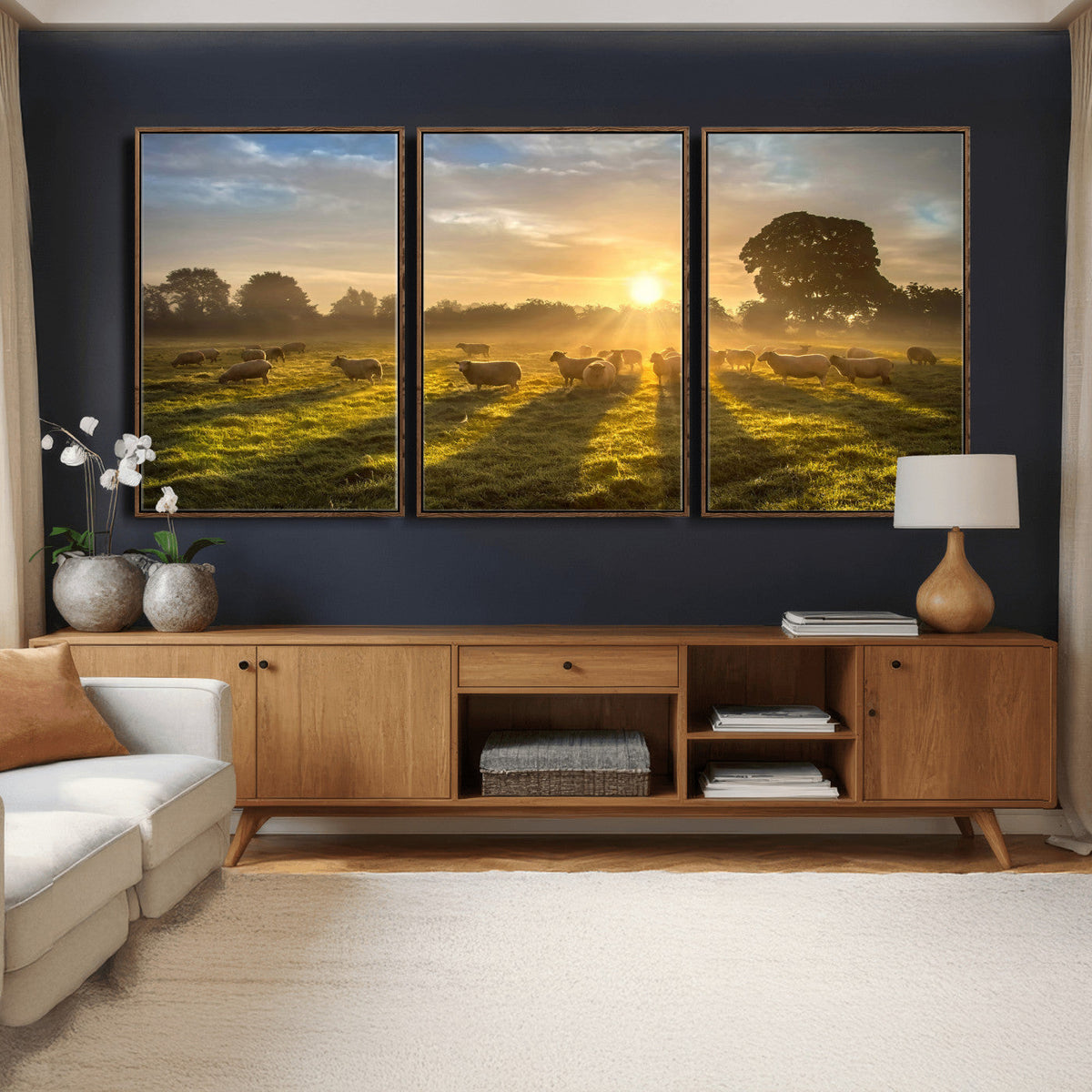 Sheep Wall Art Canvas Print – Rural Farm Animal Artwork