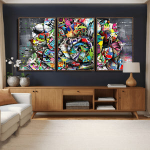 Abstract Graffiti Collage Street Art Wall Art Canvas Print