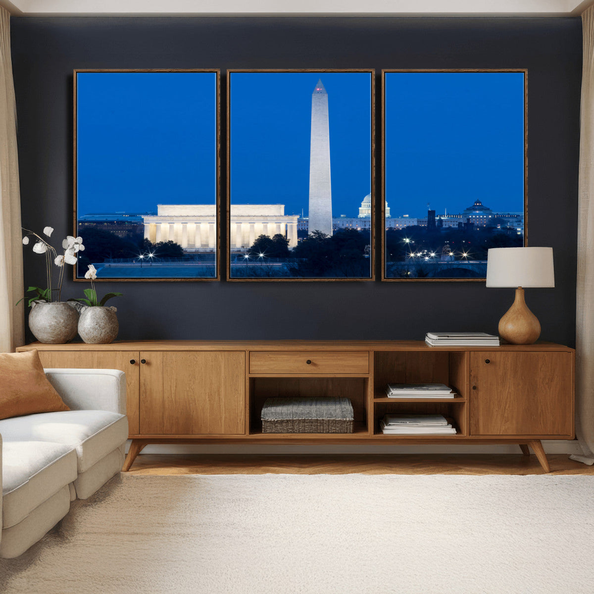 Washington DC Skyline Wall Art Canvas Print – Lincoln