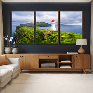 Cliffside Lighthouse Wall Art Canvas Print – Coastal