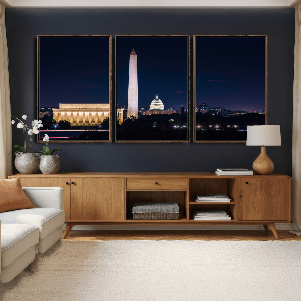 Washington White House Skyline Wall Art Canvas Print –