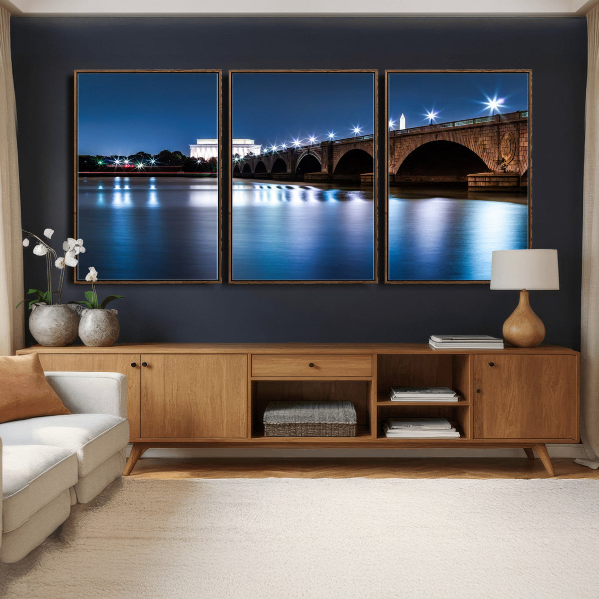 Washington DC Wall Art Canvas Print – Lincoln Memorial Night