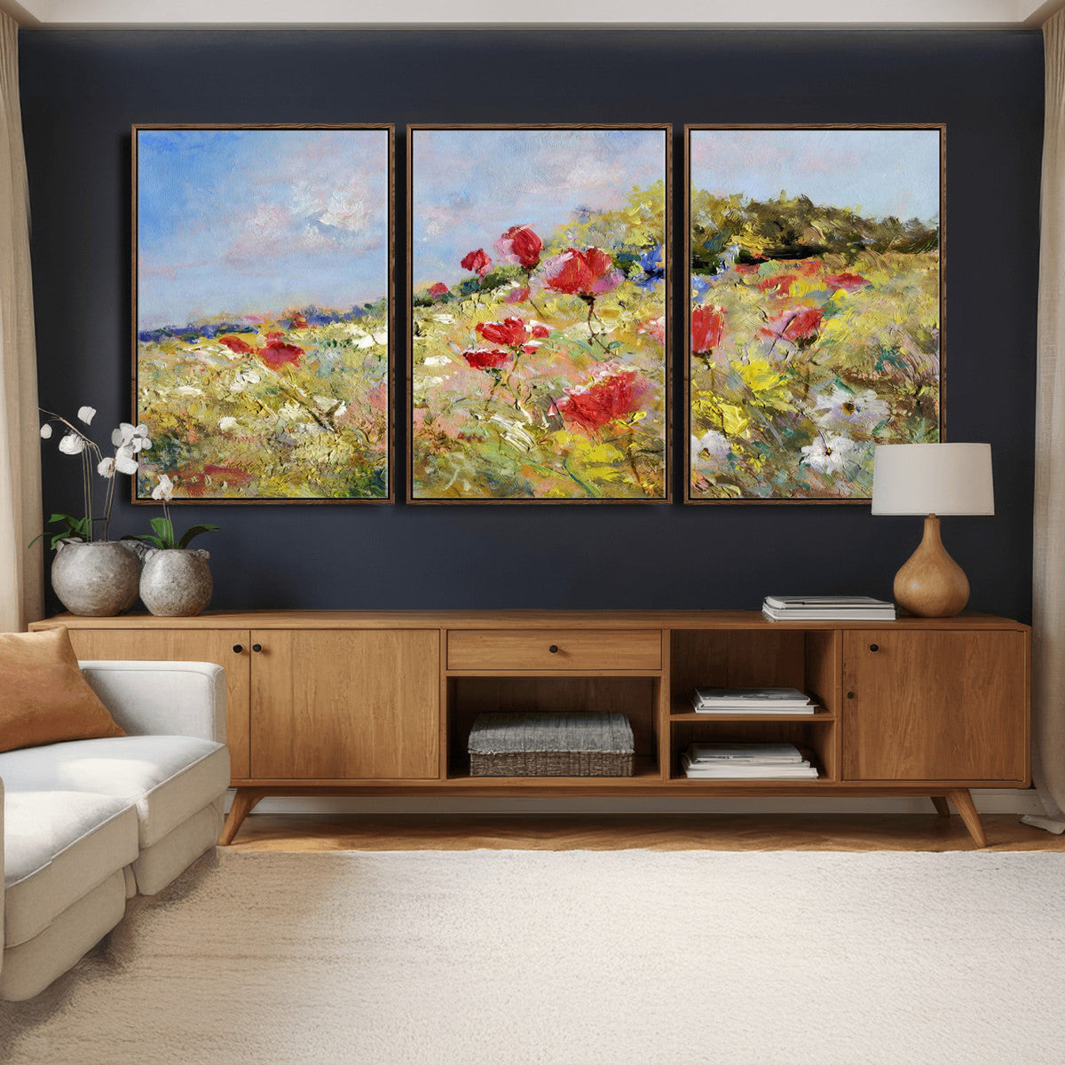 Abstract Mountain Landscape Wall Art Canvas Print – Textured
