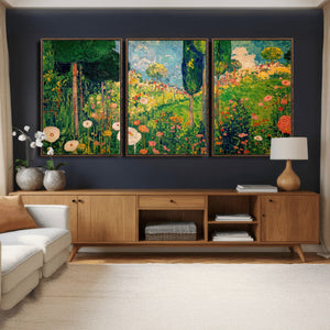 Gustav Klimt Boho Mountain Landscape Large Wall Art,