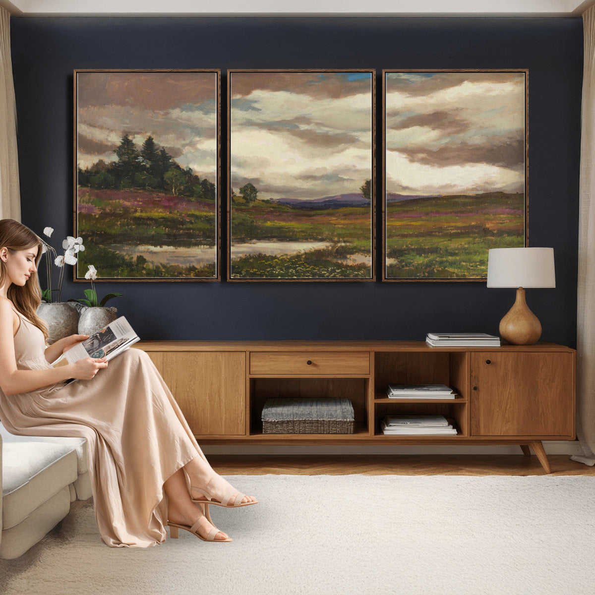 Gustav Macoun Heathland Canvas Print, Czech Landscape Oil