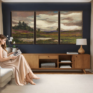 Gustav Macoun Heathland Canvas Print, Czech Landscape Oil